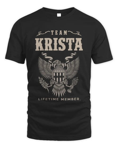 KRISTA TP06-K82 – Personalized Classic Style Apparel “Team NAME Lifetime Member” - Unisex Standard T-Shirt - Black