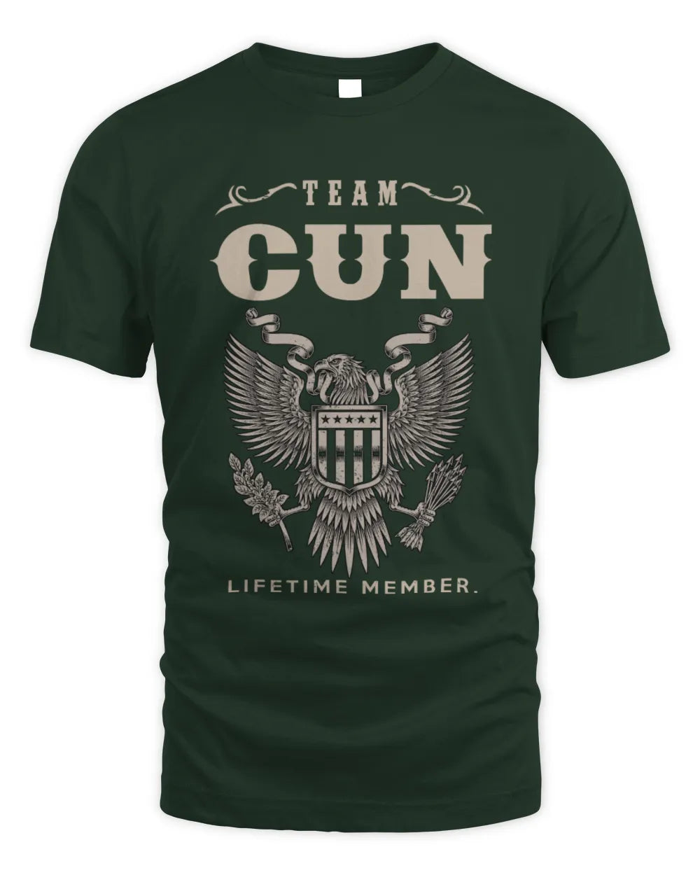 CUN TP06-K82 – Personalized Classic Style Apparel “Team NAME Lifetime Member” - Unisex Standard T-Shirt - Forest Green