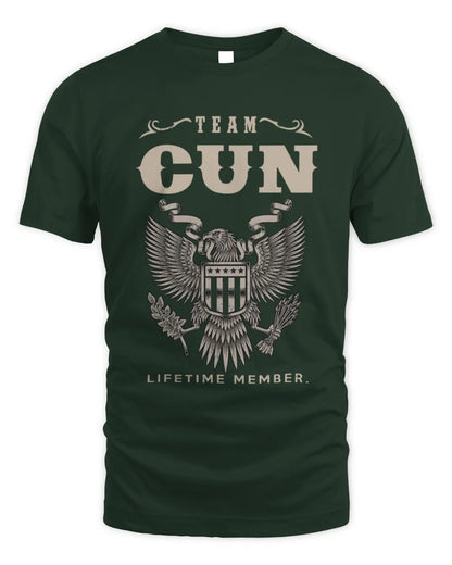 CUN TP06-K82 – Personalized Classic Style Apparel “Team NAME Lifetime Member” - Unisex Standard T-Shirt - Forest Green