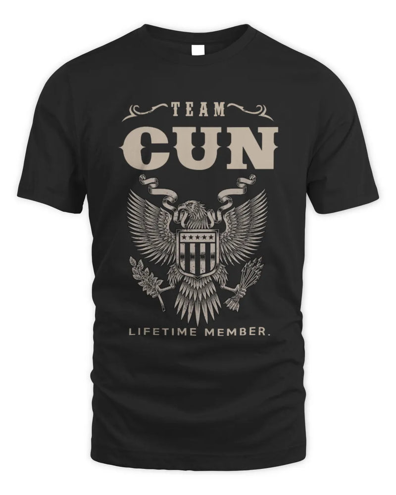 CUN TP06-K82 – Personalized Classic Style Apparel “Team NAME Lifetime Member” - Unisex Standard T-Shirt - Black