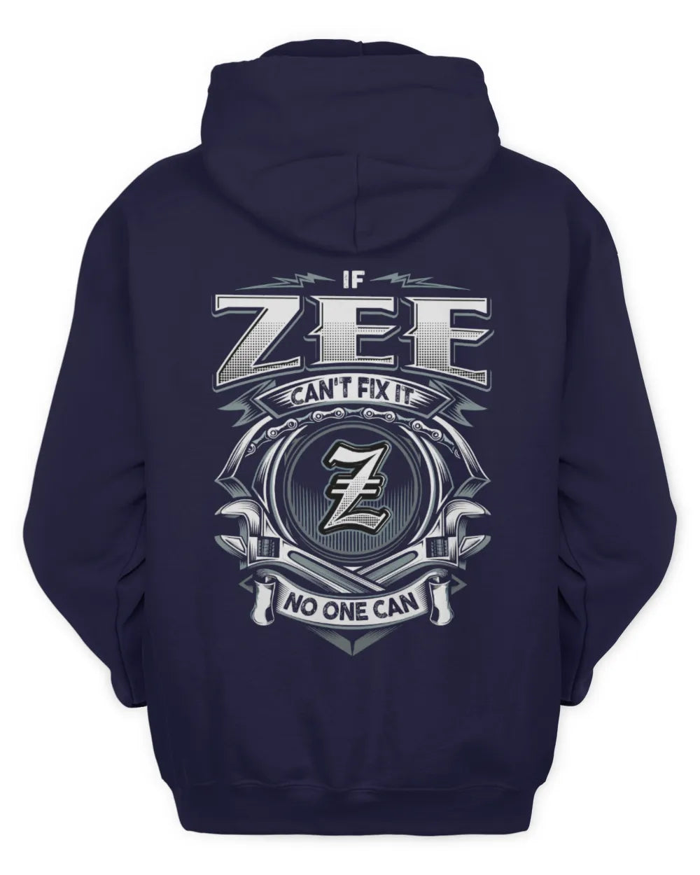 ZEE AP81-K4-626 - Personalized Ahmed Quote Apparel “If Ahmed Can't Fix It, No One Can” - Unisex Hoodie - Navy