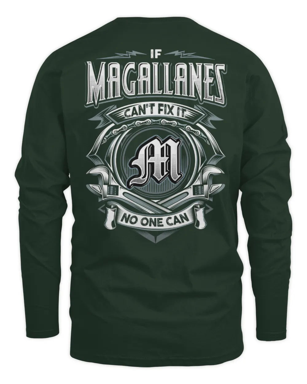 MAGALLANES AP81-K4-626 - Personalized Ahmed Quote Apparel “If Ahmed Can't Fix It, No One Can” - Men's Long Sleeved T-Shirt - Forest Green