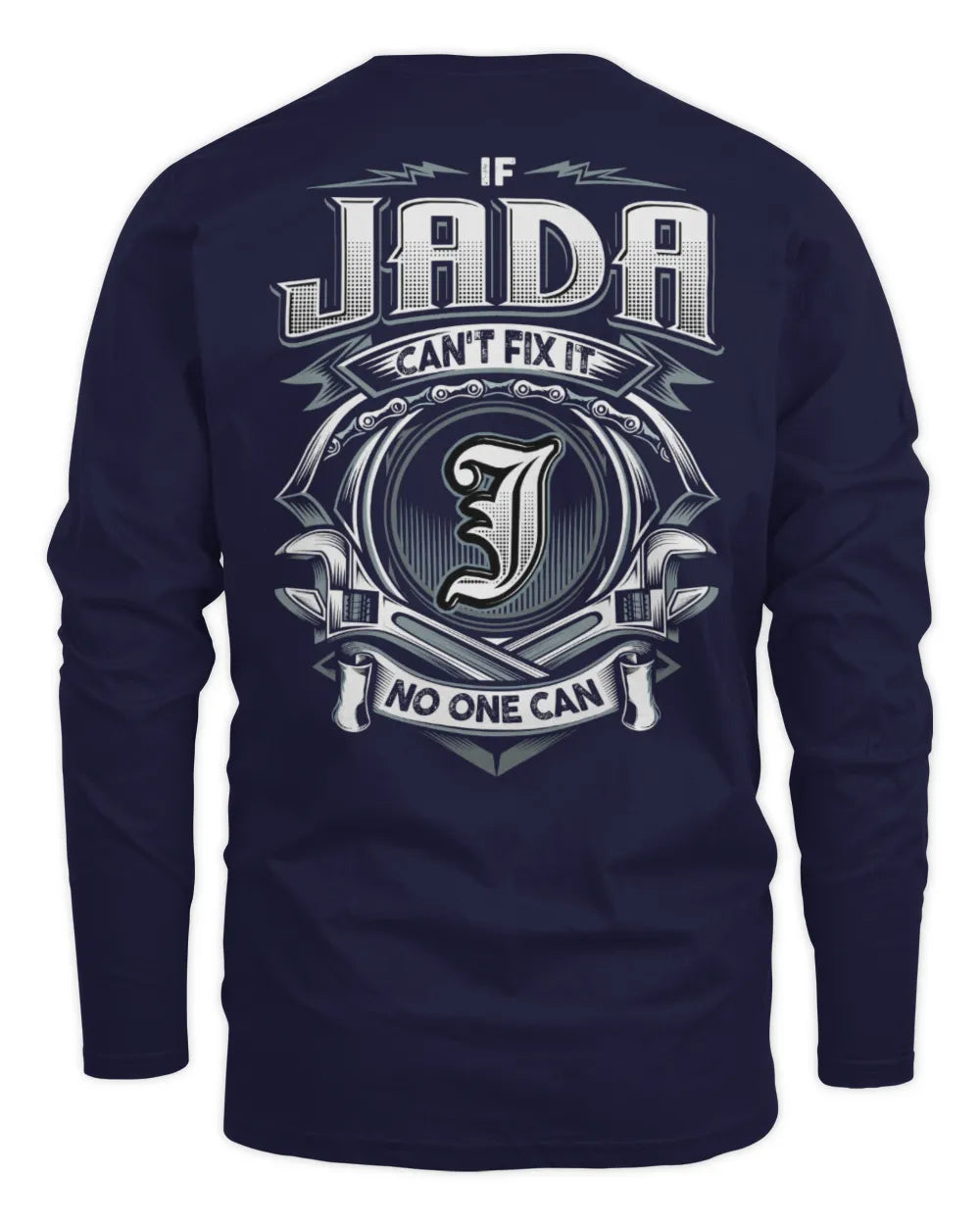 JADA AP81-K4-626 - Personalized Ahmed Quote Apparel “If Ahmed Can't Fix It, No One Can” - Men's Long Sleeved T-Shirt - Navy