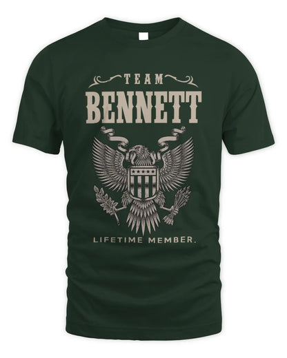 BENNETT TP06-K82 – Personalized Classic Style Apparel “Team NAME Lifetime Member” - Unisex Standard T-Shirt - Forest Green