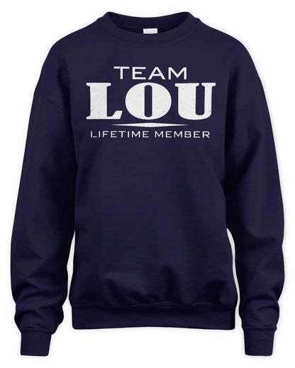LOU BL62-K4-128 - Personalized “Team NAME Lifetime Member” - Unisex Sweatshirt - Navy