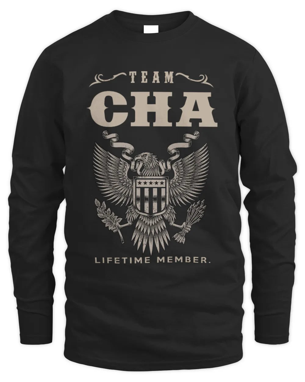 CHA TP06-K82 – Personalized Classic Style Apparel “Team NAME Lifetime Member” - Men's Long Sleeved T-Shirt - Black
