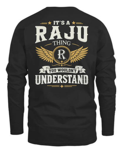 RAJU KT06-M008 It’s a [NAME] Thing – You Wouldn’t Understand | Personalized Vintage T-Shirt - Men's Long Sleeved T-Shirt - Black