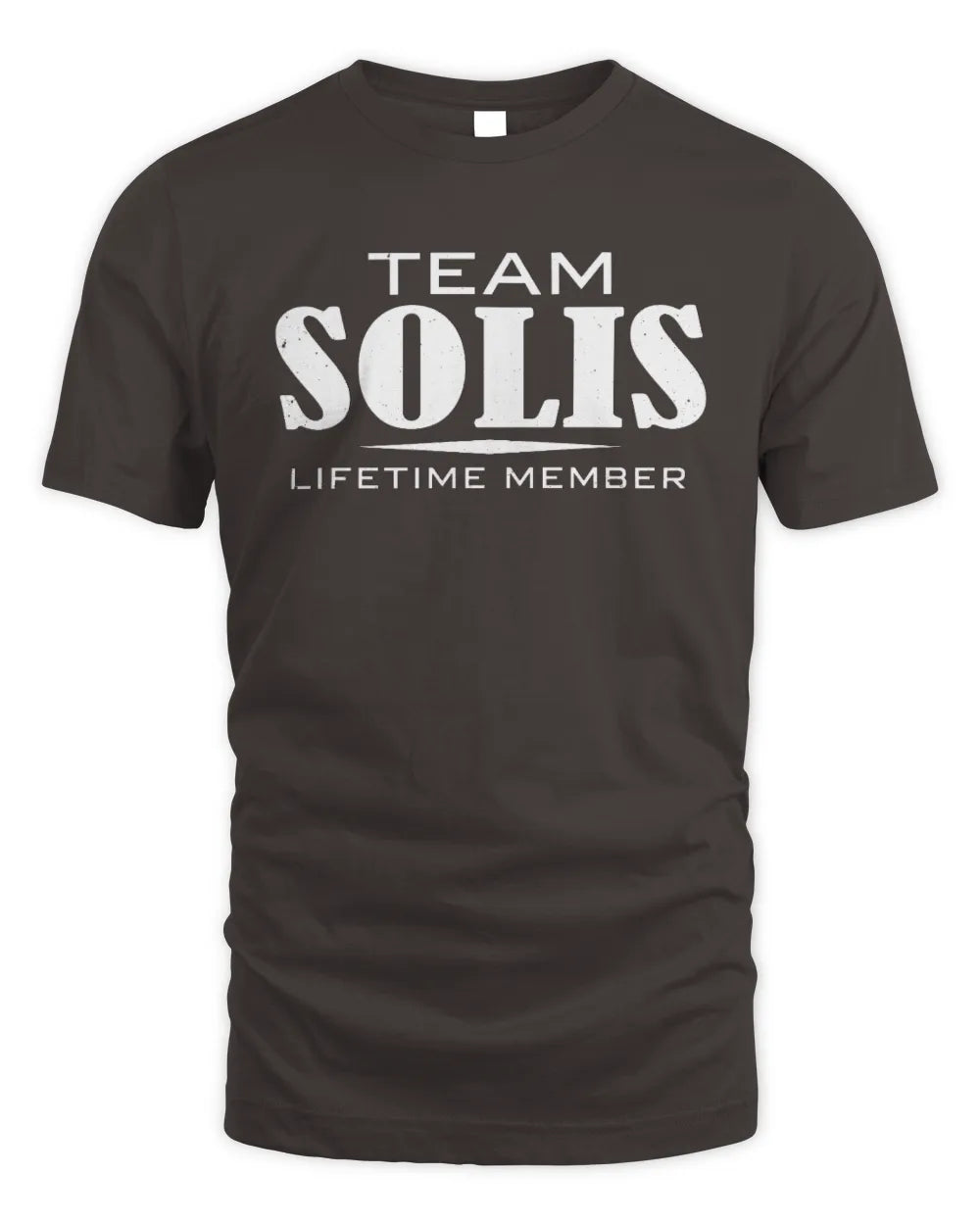 SOLIS BL62-K4-128 - Personalized “Team NAME Lifetime Member” - Unisex Standard T-Shirt - Dark Chocolate