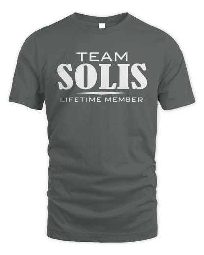 SOLIS BL62-K4-128 - Personalized “Team NAME Lifetime Member” - Unisex Standard T-Shirt - Charcoal