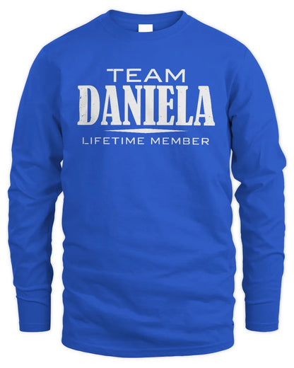 DANIELA BL62-K4-128 - Personalized “Team NAME Lifetime Member” - Men's Long Sleeved T-Shirt - Royal