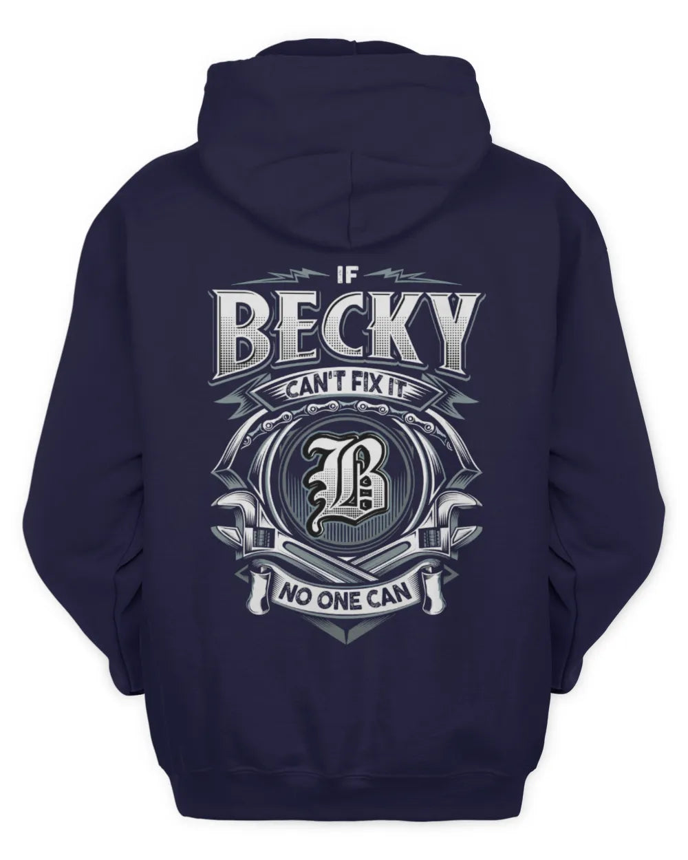 BECKY AP81-K4-626 - Personalized Ahmed Quote Apparel “If Ahmed Can't Fix It, No One Can” - Unisex Hoodie - Navy