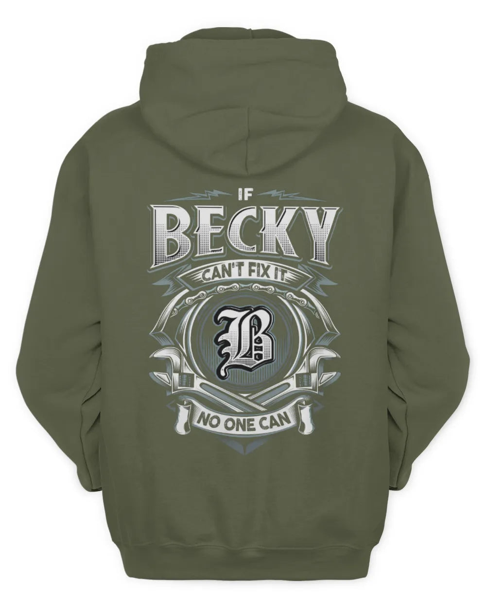 BECKY AP81-K4-626 - Personalized Ahmed Quote Apparel “If Ahmed Can't Fix It, No One Can” - Unisex Hoodie - Military Green