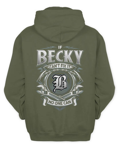 BECKY AP81-K4-626 - Personalized Ahmed Quote Apparel “If Ahmed Can't Fix It, No One Can” - Unisex Hoodie - Military Green