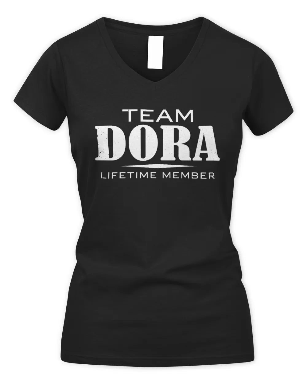 DORA BL62-K4-128 - Personalized “Team NAME Lifetime Member” - Women's V-Neck T-Shirt - Black