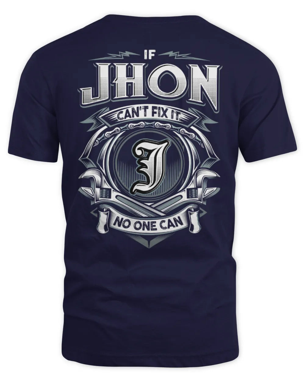 JHON AP81-K4-626 - Personalized Ahmed Quote Apparel “If Ahmed Can't Fix It, No One Can” - Unisex Standard T-Shirt - Navy