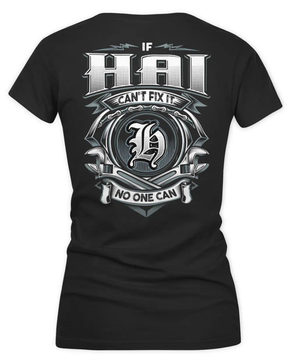 HAI AP81-K4-626 - Personalized Ahmed Quote Apparel “If Ahmed Can't Fix It, No One Can” - Women's V-Neck T-Shirt - Black