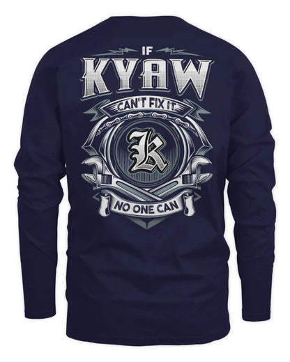 KYAW AP81-K4-626 - Personalized Ahmed Quote Apparel “If Ahmed Can't Fix It, No One Can” - Men's Long Sleeved T-Shirt - Navy