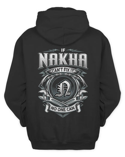 NAKHA AP81-K4-626 - Personalized Ahmed Quote Apparel “If Ahmed Can't Fix It, No One Can” - Unisex Hoodie - Black