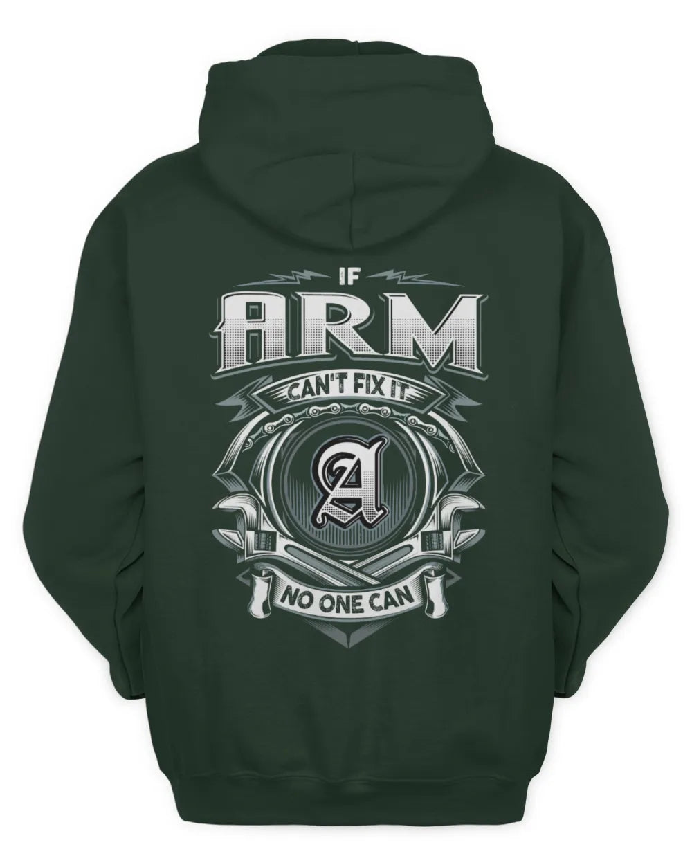 ARM AP81-K4-626 - Personalized Ahmed Quote Apparel “If Ahmed Can't Fix It, No One Can” - Unisex Hoodie - Forest Green