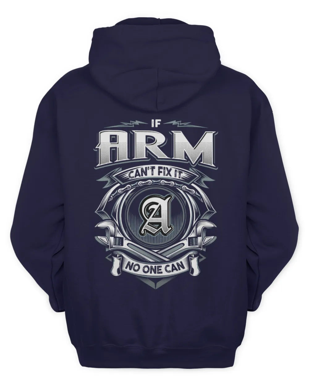 ARM AP81-K4-626 - Personalized Ahmed Quote Apparel “If Ahmed Can't Fix It, No One Can” - Unisex Hoodie - Navy