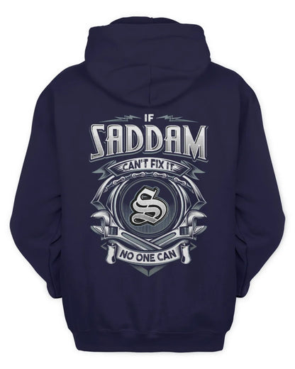 SADDAM AP81-K4-626 - Personalized Ahmed Quote Apparel “If Ahmed Can't Fix It, No One Can” - Unisex Hoodie - Navy