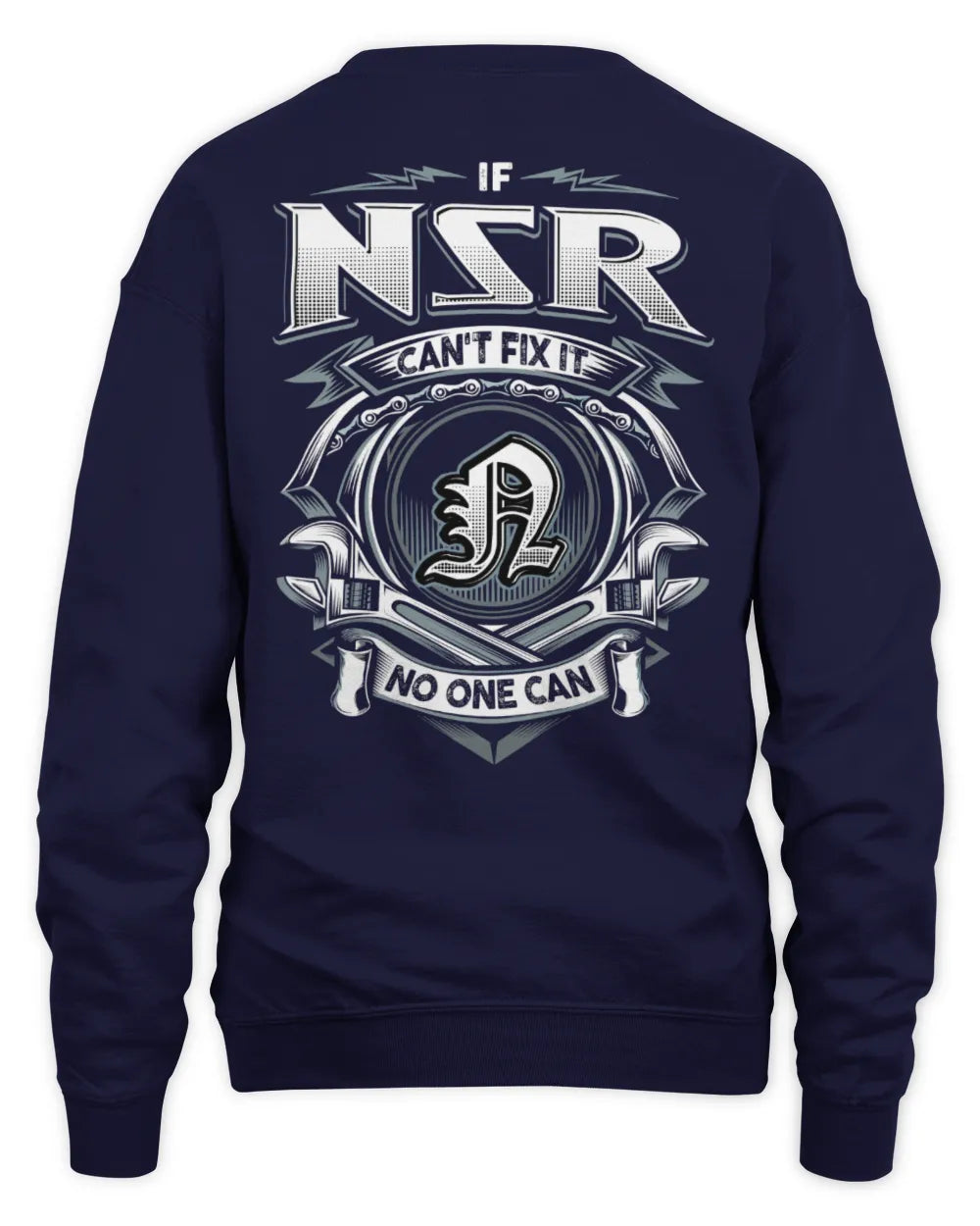 NSR AP81-K4-626 - Personalized Ahmed Quote Apparel “If Ahmed Can't Fix It, No One Can” - Unisex Sweatshirt - Navy