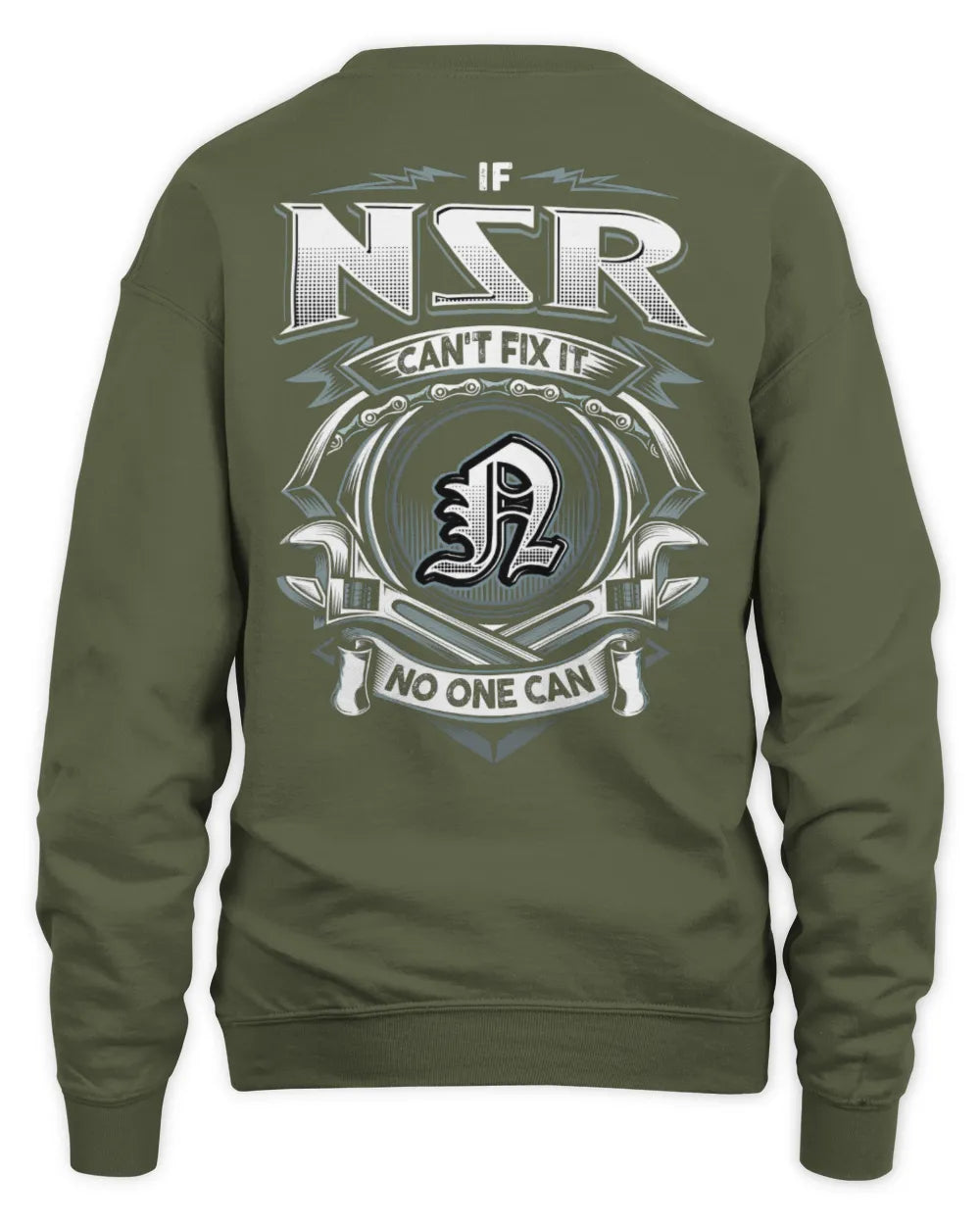 NSR AP81-K4-626 - Personalized Ahmed Quote Apparel “If Ahmed Can't Fix It, No One Can” - Unisex Sweatshirt - Military Green