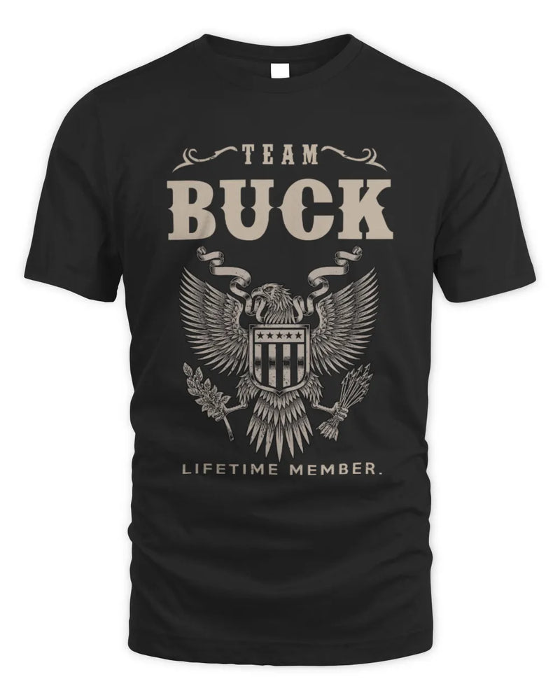 BUCK TP06-K82 – Personalized Classic Style Apparel “Team NAME Lifetime Member” - Unisex Standard T-Shirt - Black