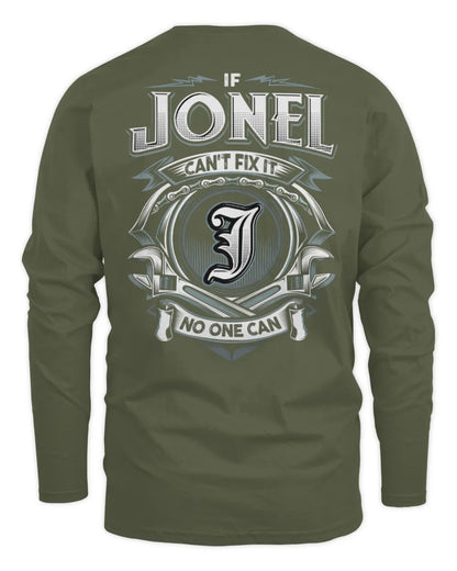 JONEL AP81-K4-626 - Personalized Ahmed Quote Apparel “If Ahmed Can't Fix It, No One Can” - Men's Long Sleeved T-Shirt - Military Green
