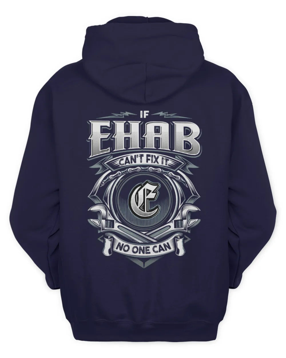 EHAB AP81-K4-626 - Personalized Ahmed Quote Apparel “If Ahmed Can't Fix It, No One Can” - Unisex Hoodie - Navy