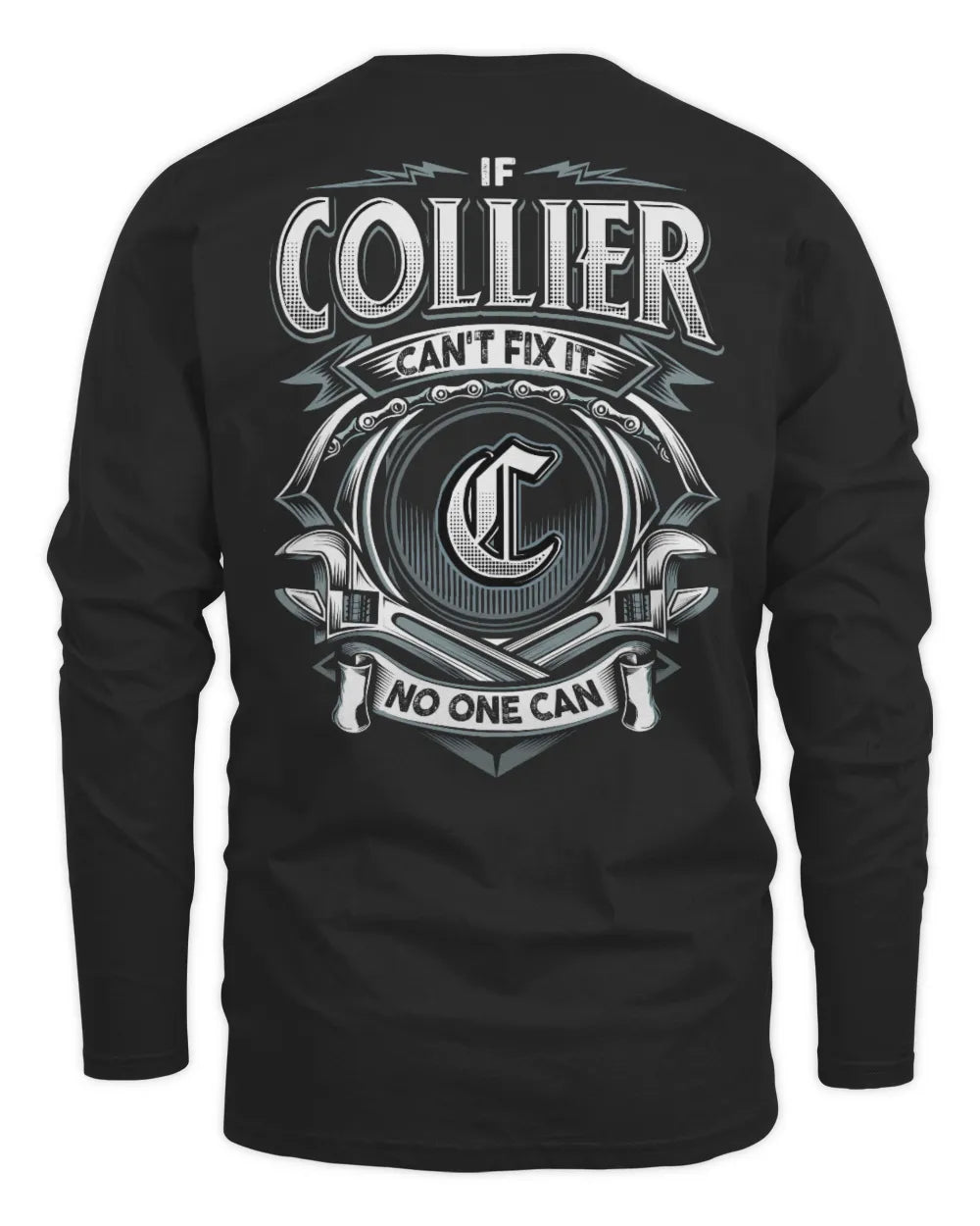 COLLIER AP81-K4-626 - Personalized Ahmed Quote Apparel “If Ahmed Can't Fix It, No One Can” - Men's Long Sleeved T-Shirt - Black