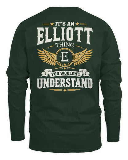 ELLIOTT KT06-M008 It’s a [NAME] Thing – You Wouldn’t Understand | Personalized Vintage T-Shirt - Men's Long Sleeved T-Shirt - Forest Green