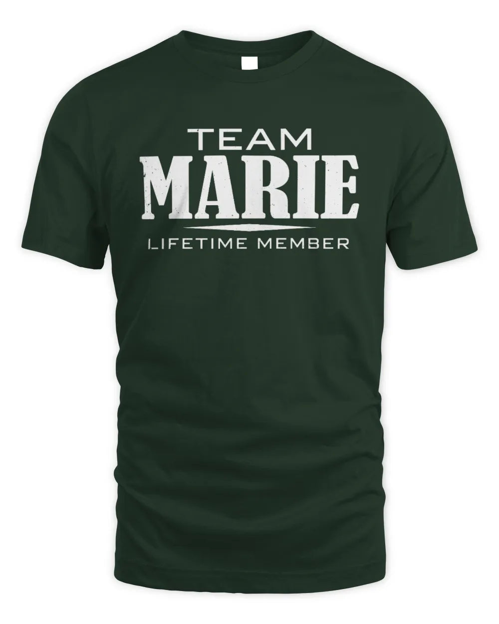 MARIE BL62-K4-128 - Personalized “Team NAME Lifetime Member” - Unisex Standard T-Shirt - Forest Green