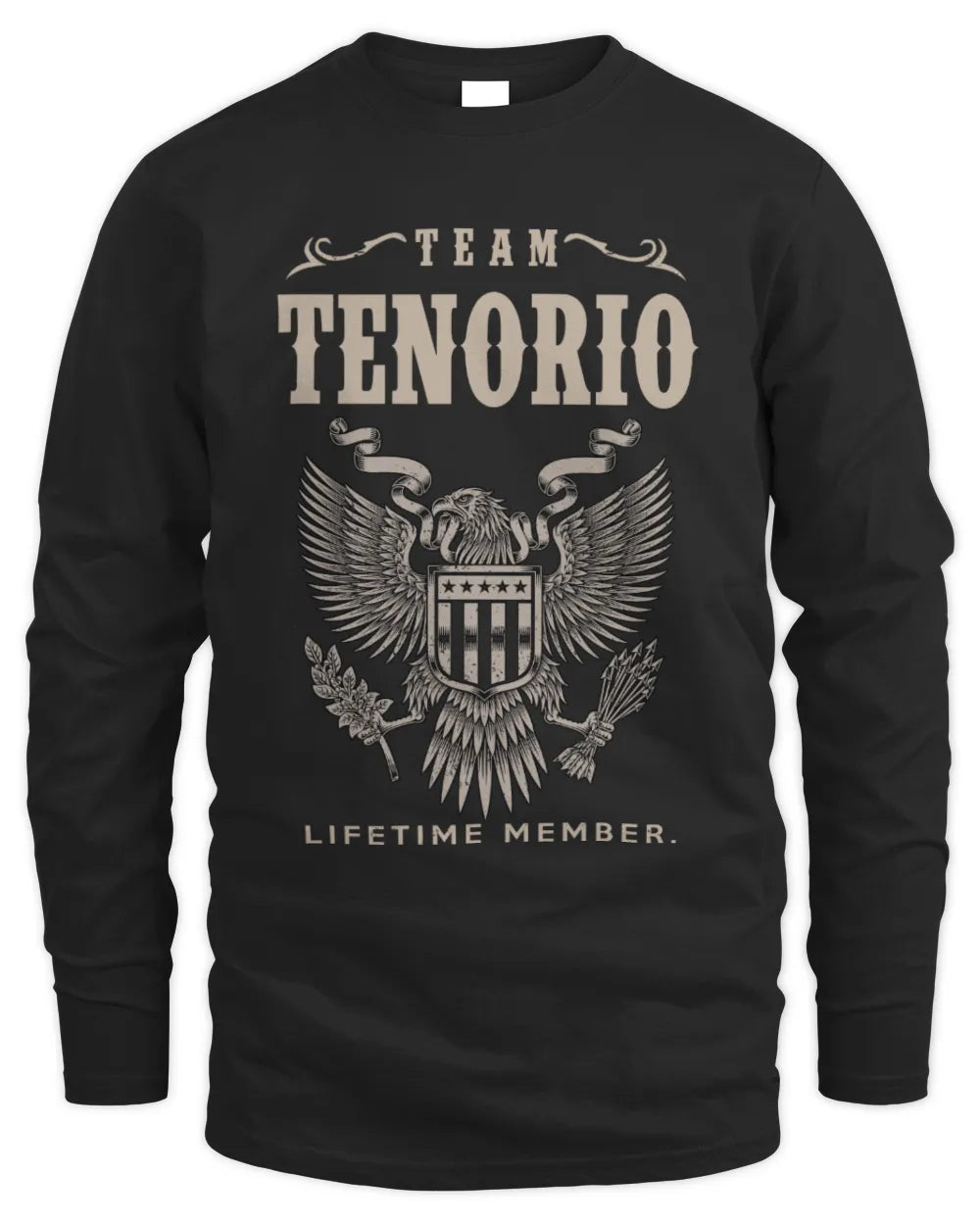 TENORIO TP06-K82 – Personalized Classic Style Apparel “Team NAME Lifetime Member” - Men's Long Sleeved T-Shirt - Black