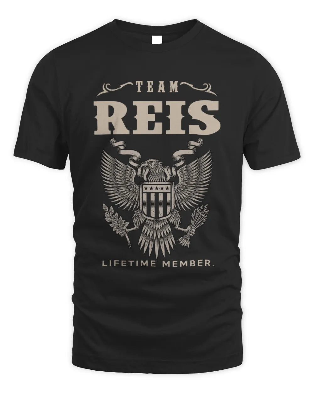 REIS TP06-K82 – Personalized Classic Style Apparel “Team NAME Lifetime Member” - Unisex Standard T-Shirt - Black