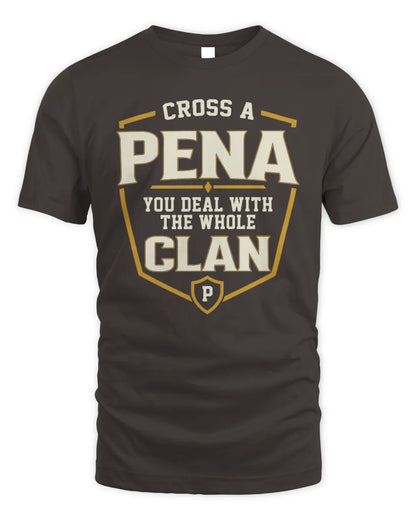 PENA NT1-K008 Cross A/An NAME, You Deal With the Whole Clan | Personalized Vintage T-Shirt - Unisex Standard T-Shirt - Dark Chocolate