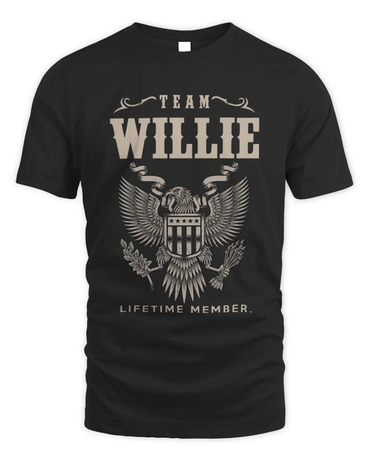 WILLIE TP06-K82 – Personalized Classic Style Apparel “Team NAME Lifetime Member” - Unisex Standard T-Shirt - Black