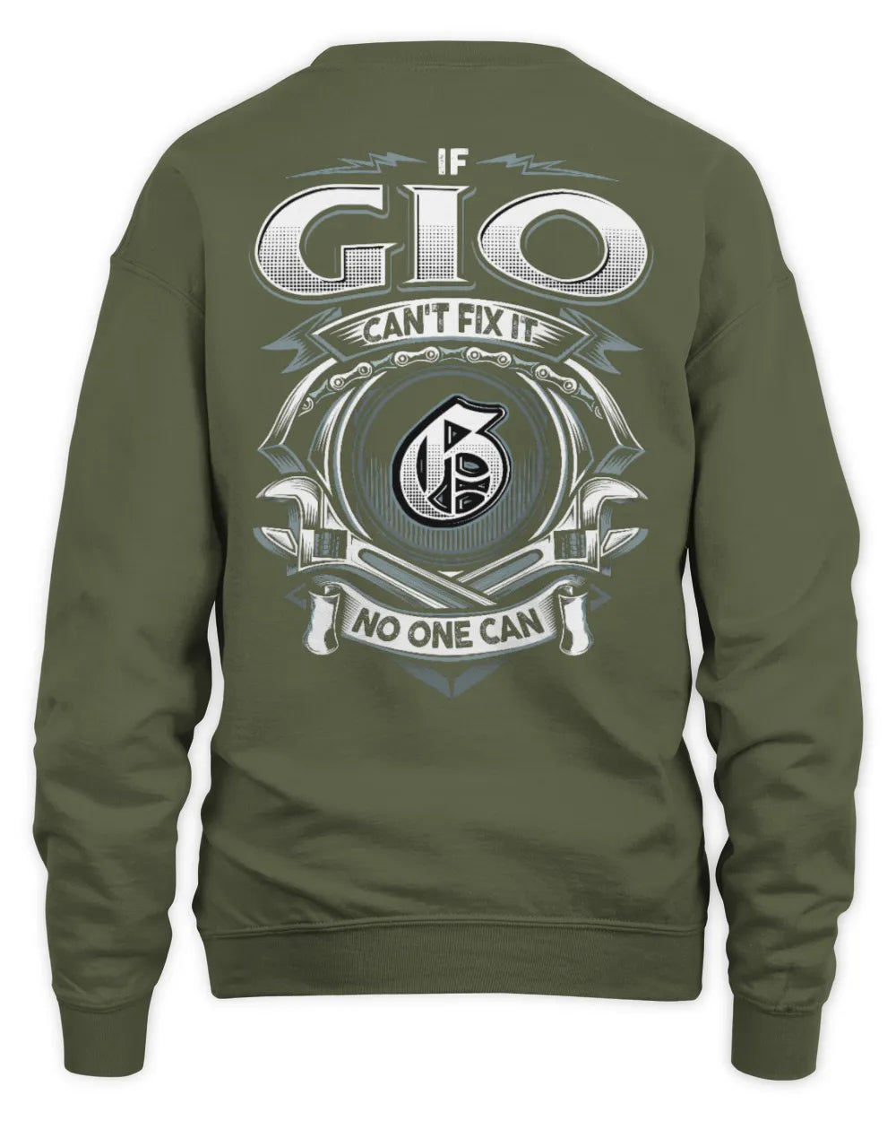 GIO AP81-K4-626 - Personalized Ahmed Quote Apparel “If Ahmed Can't Fix It, No One Can” - Unisex Sweatshirt - Military Green
