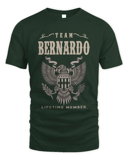BERNARDO TP06-K82 – Personalized Classic Style Apparel “Team NAME Lifetime Member” - Unisex Standard T-Shirt - Forest Green