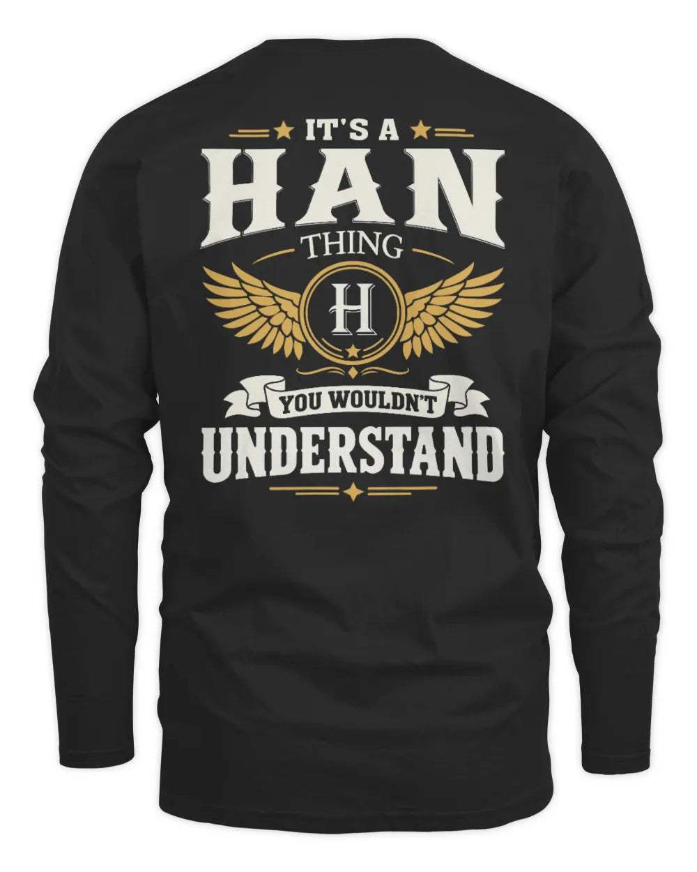 HAN KT06-M008 It’s a [NAME] Thing – You Wouldn’t Understand | Personalized Vintage T-Shirt - Men's Long Sleeved T-Shirt - Black