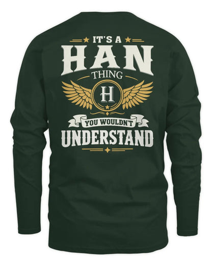 HAN KT06-M008 It’s a [NAME] Thing – You Wouldn’t Understand | Personalized Vintage T-Shirt - Men's Long Sleeved T-Shirt - Forest Green