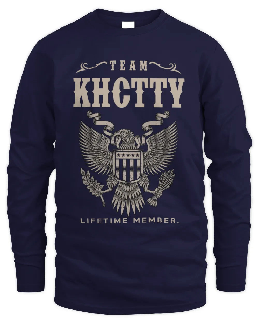 KHCTTY TP06-K82 – Personalized Classic Style Apparel “Team NAME Lifetime Member” - Men's Long Sleeved T-Shirt - Navy