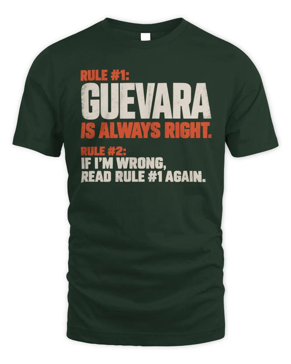 GUEVARA NP1-H006 
Always Right Personalized Name T-Shirt – Funny Custom Name Shirt - Unisex Standard T-Shirt - Forest Green