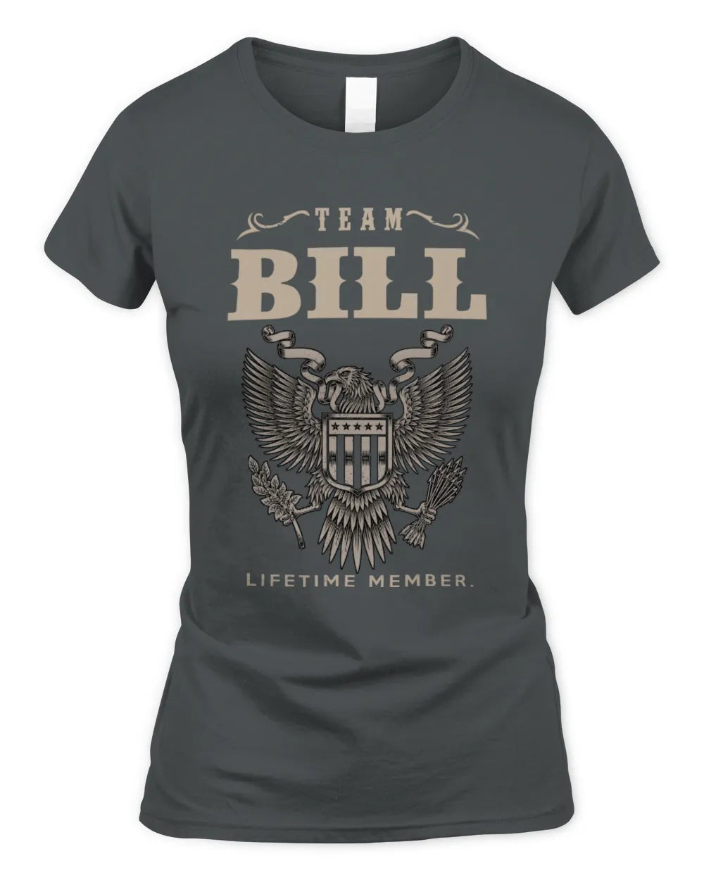 BILL TP06-K82 – Personalized Classic Style Apparel “Team NAME Lifetime Member” - Women's Standard T-Shirt - Charcoal