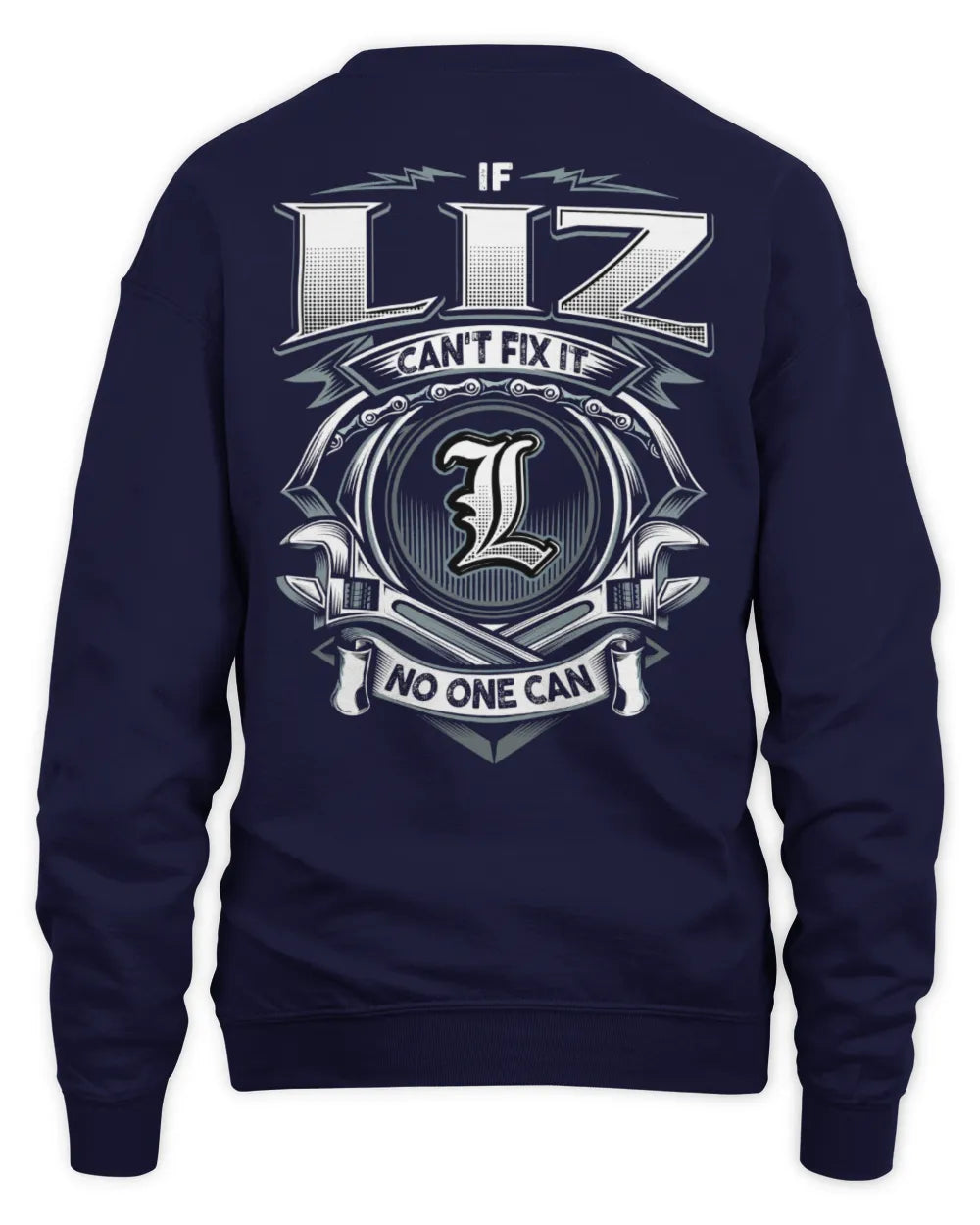 LIZ AP81-K4-626 - Personalized Ahmed Quote Apparel “If Ahmed Can't Fix It, No One Can” - Unisex Sweatshirt - Navy