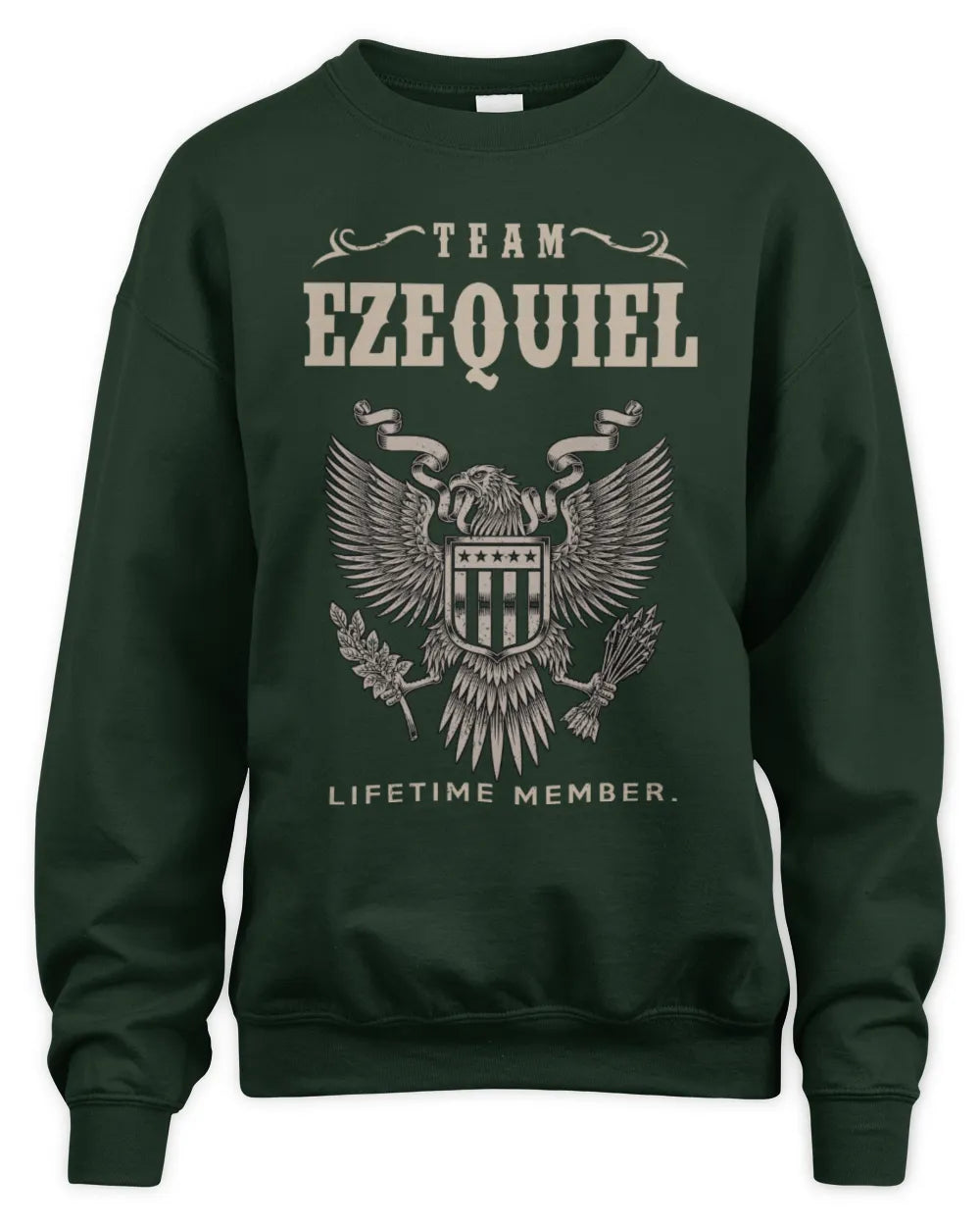 EZEQUIEL TP06-K82 – Personalized Classic Style Apparel “Team NAME Lifetime Member” - Unisex Sweatshirt - Forest Green