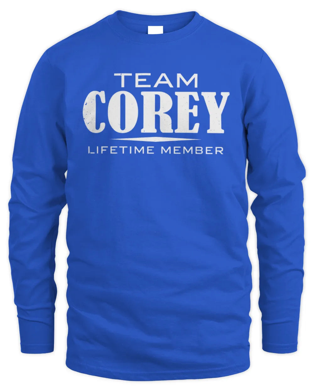 COREY BL62-K4-128 - Personalized “Team NAME Lifetime Member” - Men's Long Sleeved T-Shirt - Royal
