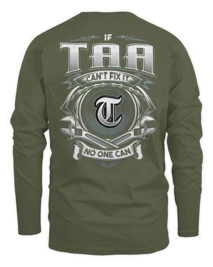 TAA AP81-K4-626 - Personalized Ahmed Quote Apparel “If Ahmed Can't Fix It, No One Can” - Men's Long Sleeved T-Shirt - Military Green