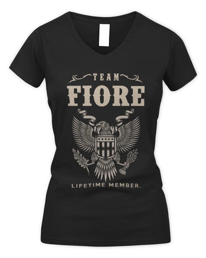 FIORE TP06-K82 – Personalized Classic Style Apparel “Team NAME Lifetime Member” - Women's V-Neck T-Shirt - Black