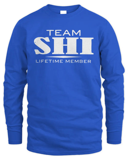 SHI BL62-K4-128 - Personalized “Team NAME Lifetime Member” - Men's Long Sleeved T-Shirt - Royal